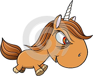 Tough Bad Unicorn Vector Illustration Art