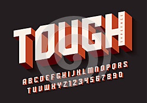 The Tough bold display font design, alphabet, typeface, letters