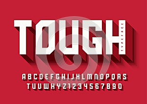 The Tough bold display font design, alphabet, typeface, letters