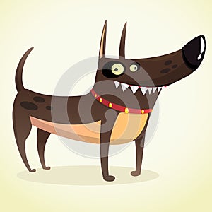 Tough Doberman Pinscher Cartoon Illustration. on white