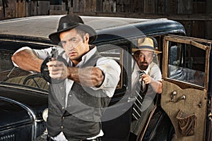 Tough Gangster Aiming Gun photo