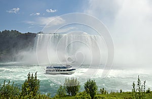 Tour boat near Niagara Falls