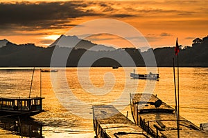 Tour boats in Mekong river