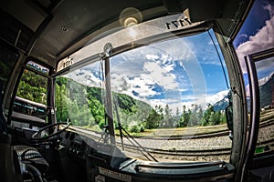 Tour bus in alaska parked and waiting for passengers