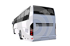 Tour Bus Rear View Illustration