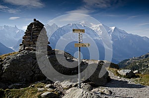 Tour de Mont Blanc trail signs