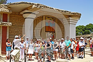 Tour group at Knossos, Greece