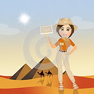 Tour guide girl in Egypt