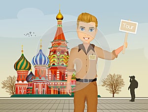 Tour guide in Russia