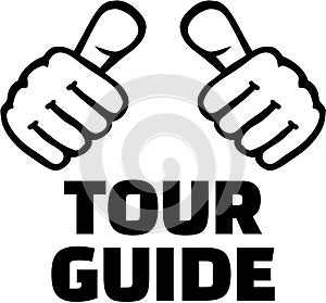 Tour guide thumbs. T-Shirt design.