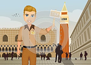 Tour guide in Venice