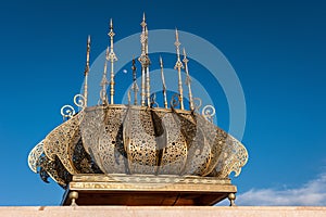 Tour Hassan golden decorations Rabat Morocco