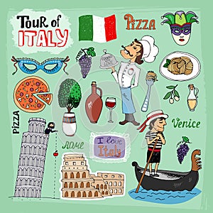 Tour of Italy vector design illustration