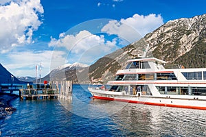 A tourboat on Aachensee lake in Pertisau, Austria