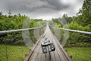 Touring bike on a bridge in Austria