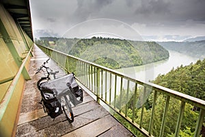 Touring bike on a bridge in Austria