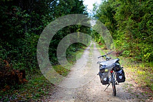 Touring bike on Drau cycle route