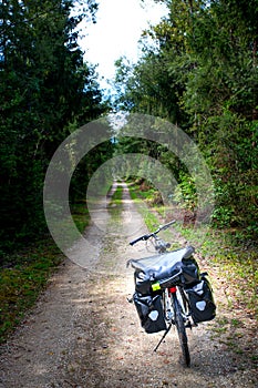 Touring bike on Drau cycle route