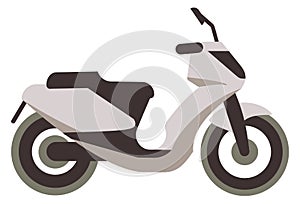 Touring bike icon. Cartoon motorcycle side view