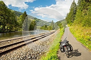 Touring bike on Mur cycle route