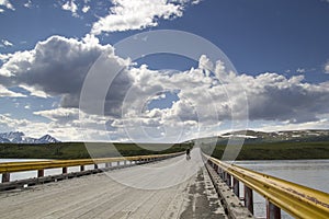 Touring Bike on the Susitina River Bridge