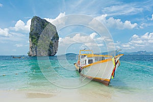 Touring boat and island.