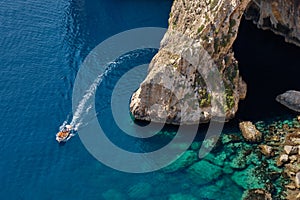 Touris boat at the Blue Grotto - Qrendi photo