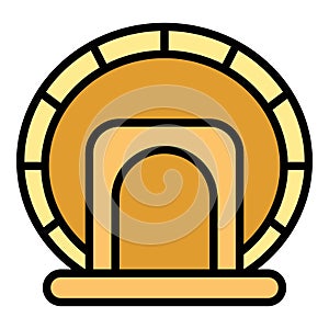 Tourism amphitheater icon vector flat