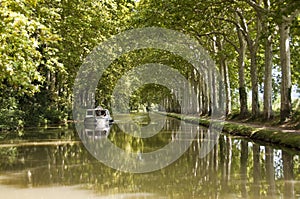 Tourism boat on the Canal du Midi