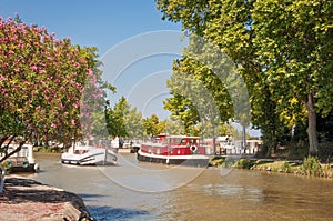 Tourism boat on the Canal du Midi