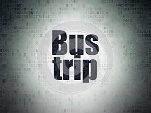 Tourism concept: Bus Trip on Digital Data Paper background