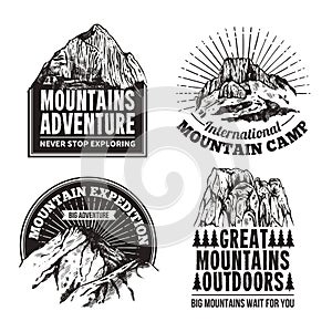 Tourism emblems labels set