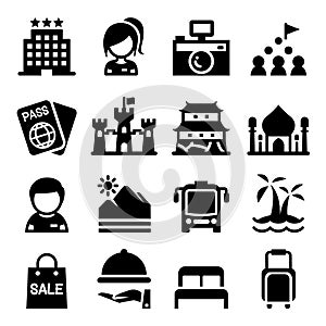 Tourism icon set