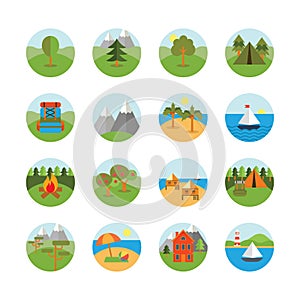 Tourism and Nature Icon Set