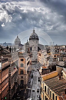 Tourism in Rome. Storm and domes photo