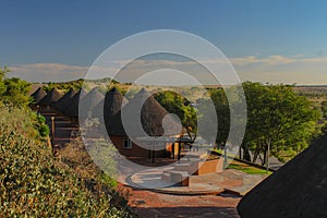 Tourism - small round lodges in Willem Pretorius game reserve in South Africa
