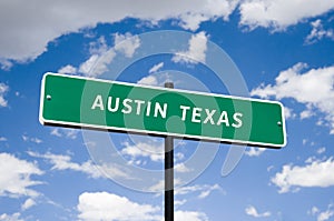 Tourism Street Sign with blue clouds