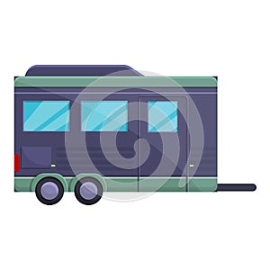 Tourism trailer icon, cartoon style