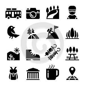 Tourism, travel & Adventure icon set