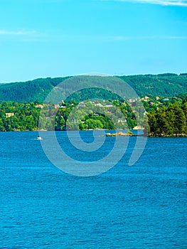 Tourism and travel. Landscape and fjord in Norway.