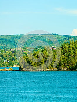 Tourism and travel. Landscape and fjord in Norway.