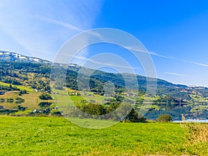 Tourism and travel. Landscape and fjord in Norway.