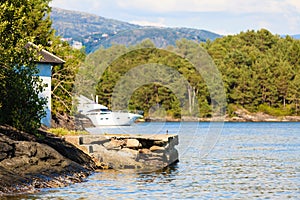 Tourism and travel. Landscape and fjord in Norway.