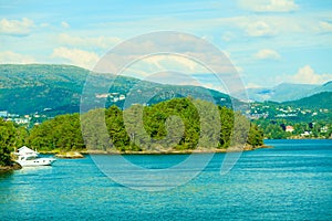 Tourism and travel. Landscape and fjord in Norway.