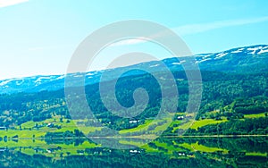 Tourism and travel. Landscape and fjord in Norway.