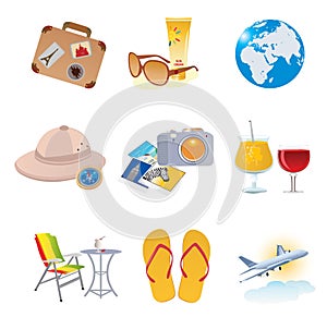 Tourism and vacation icons