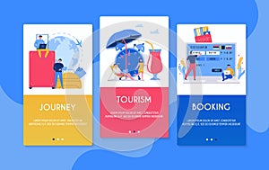 Tourism Vertical Banners Set