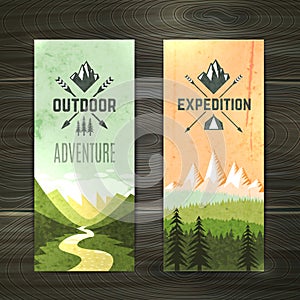 Tourism vertical banners set vector design illustration