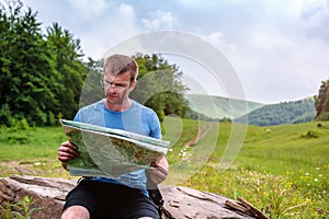 Tourisn man with map