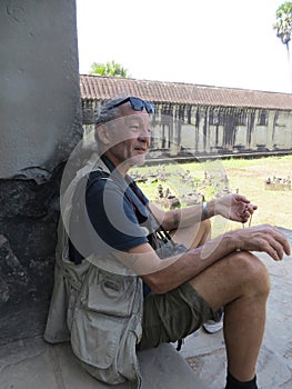 Tourist in Angor Wat, Cambodia